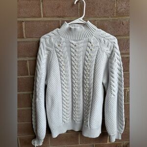 Blue-Grey Pearl Turtleneck Sweater - Ann Taylor, Size Small